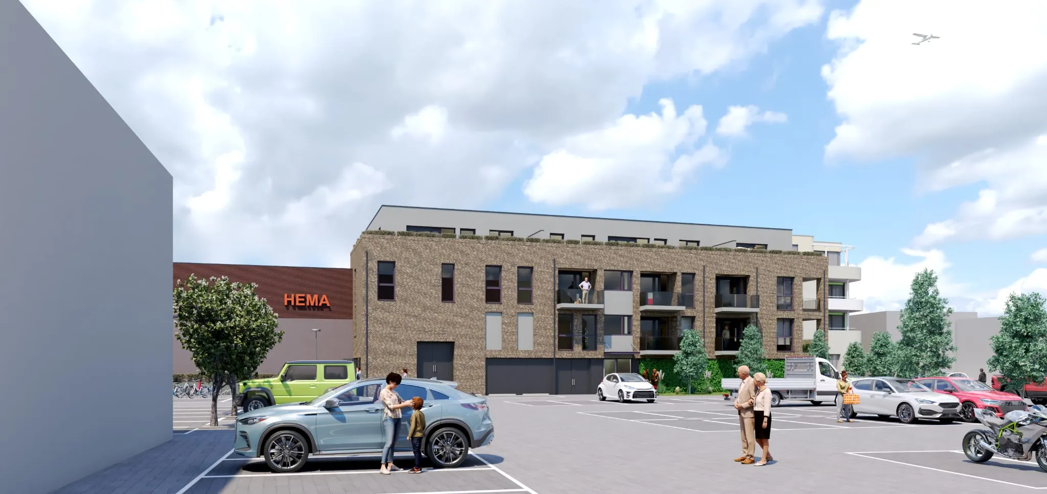 Impressie van het complex gezien vanaf de parkeerplaats